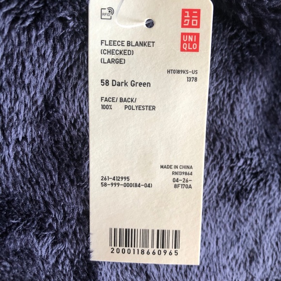 Uniqlo Bedding Hpnwtuniqlo 63x45 Fleece Dark Green Blanket Poshmark